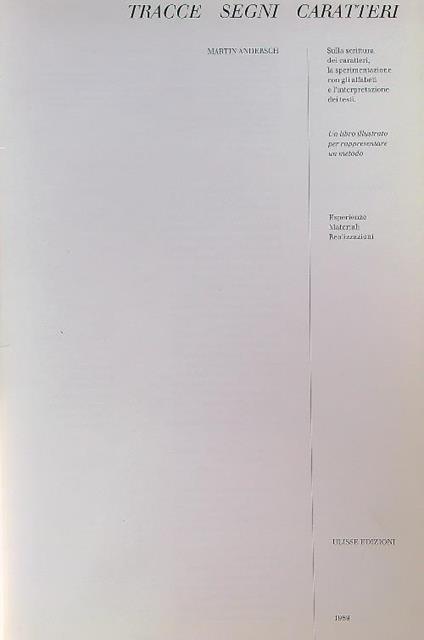Tracce segni caratteri - Martin Andersch - copertina