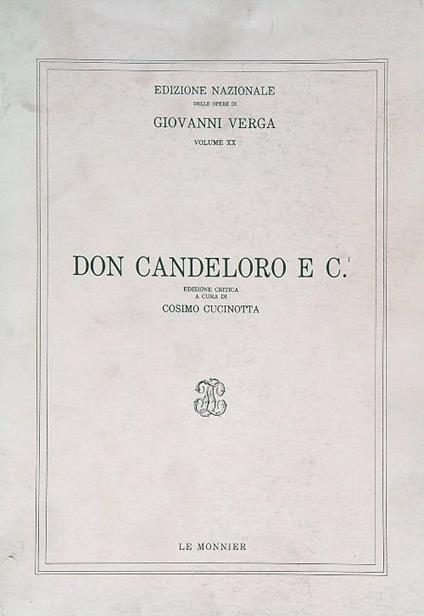 Don Candeloro e C - Giovanni Verga - copertina