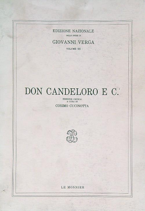 Don Candeloro e C - Giovanni Verga - copertina