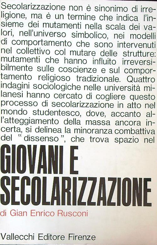 Giovani e secolarizzazione - Gian Rusconi - copertina