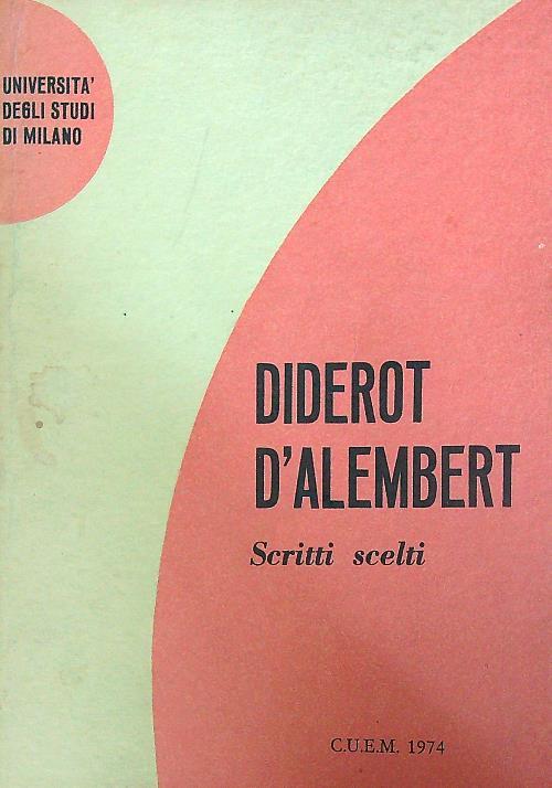 Scritti scelti - Diderot D'Alembert - copertina