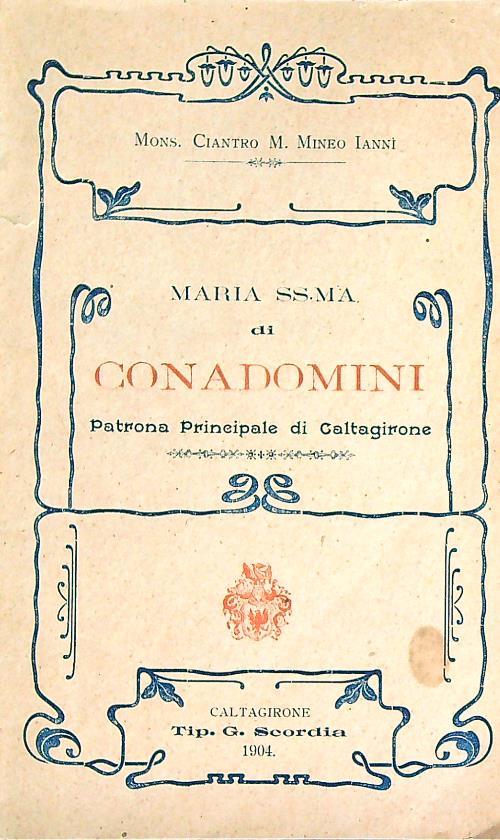 Maria SSMA di Conadomini - Ciantro Ianni - copertina
