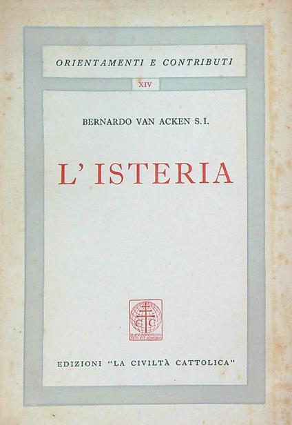 l' isteria - Bernardo Van Acken - copertina