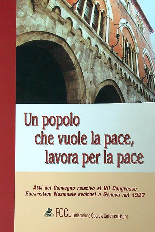 Un popolo che vuole la pace lavora per la pace - copertina