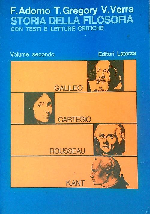 Storia della filosofia. Volume secondo - copertina