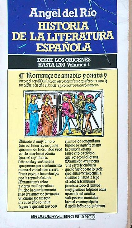 Historia de la literatura española 1 - Angel Del Rio - copertina