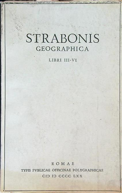 strabonis geographica libri III-VI - copertina