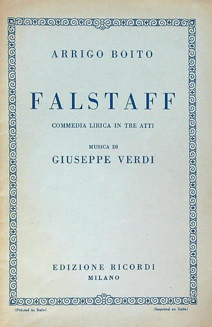 Falstaff - Arrigo Boito - copertina