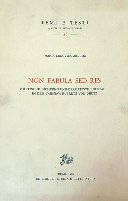 Non fabula sed res - Maria Arduini - copertina