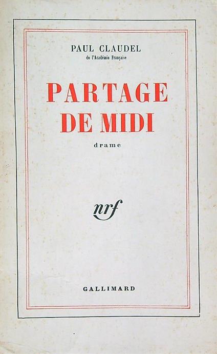 partage de midi - Paul Claudel - copertina