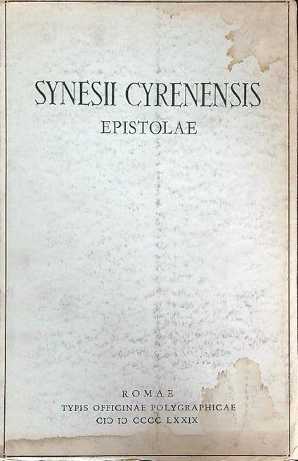 Synesii Cyrenensis epistolae - copertina