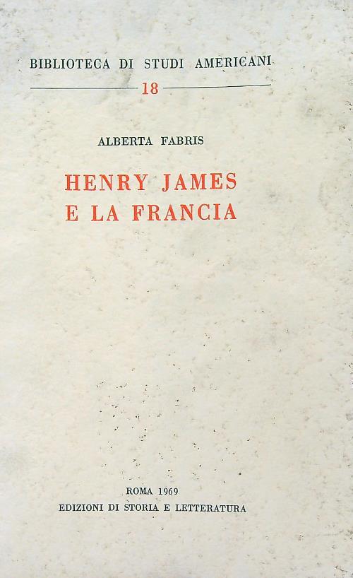 Henry James e la Francia - Alberta Fabris - copertina