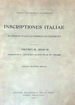 Inscriptiones Italiae. Vol.III Regio III Fasc I