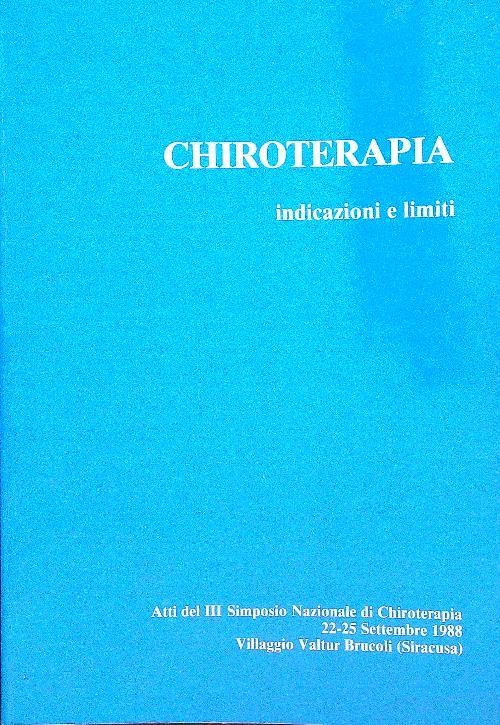 Chiroterapia  Indicazioni e limiti  - copertina