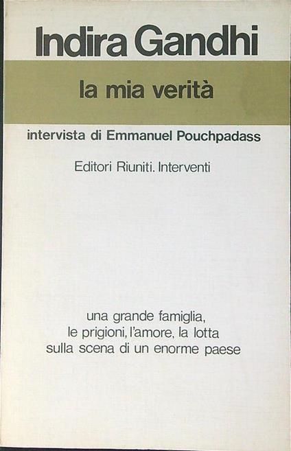 La  mia verità - Indira Gandhi - copertina