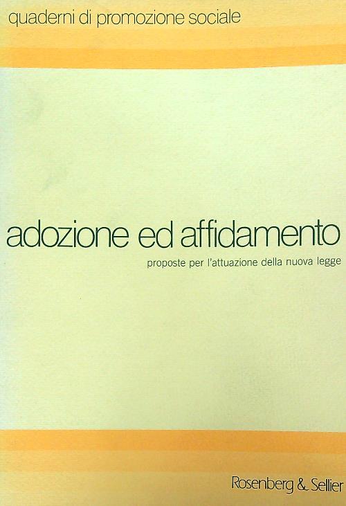 Adozione e affidamento. Proposte per l'attuazione della nuova legge - copertina
