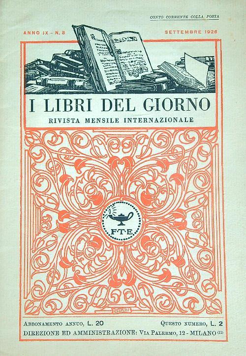 I libri del giorno 8/ 1926 - copertina