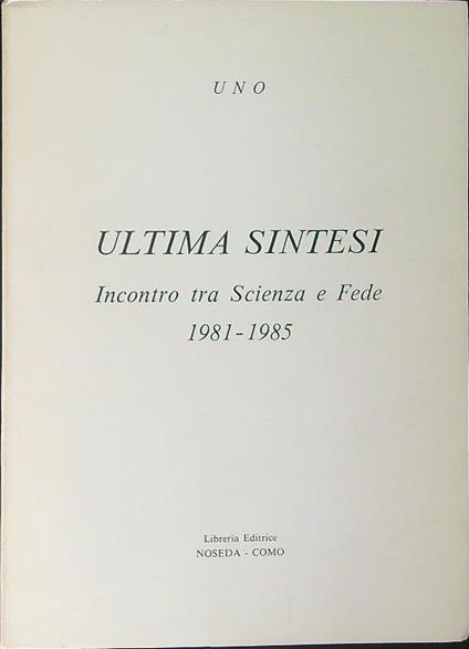 Ultima sintesi - copertina
