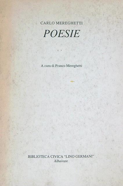 Poesie - Carlo Mereghetti - copertina