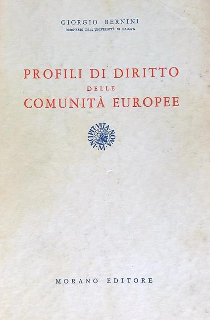 Profili di diritto delle Comunità europee - Giorgio Bernini - copertina