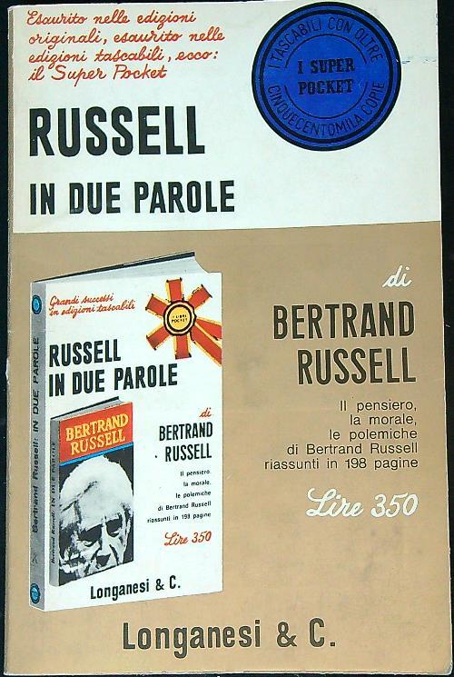 Russell in due parole - Bertrand Russell - copertina