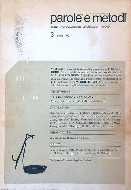 Parole e metodi 3/ Aprile 1972 - copertina