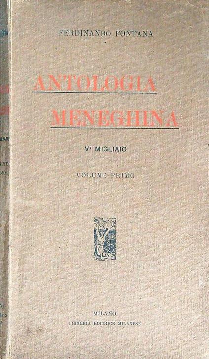 Antologia meneghina. Vol. 1  - Ferdinando Fontana - copertina