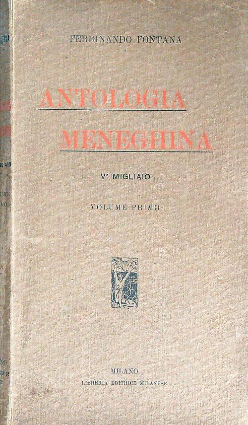 Antologia meneghina. Vol. 1  - Ferdinando Fontana - copertina