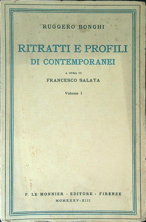 Ritratti e profili di contemporanei Vol I - Ruggero Bonghi - copertina