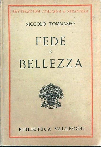 fede e bellezza - Niccolo Tommaseo - copertina