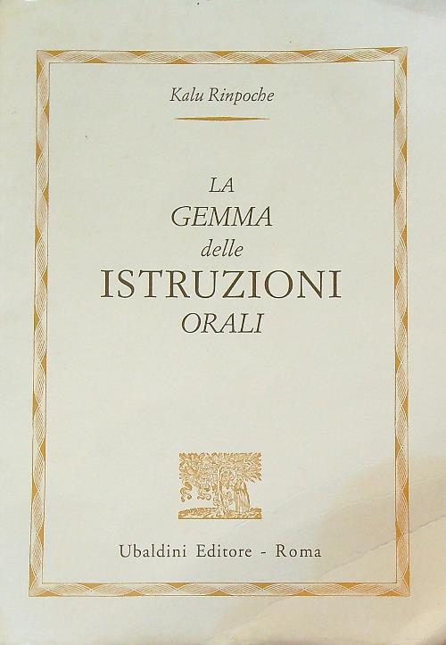 La Gemma delle Istruzioni Orali  - Kalu Rinpoche - copertina