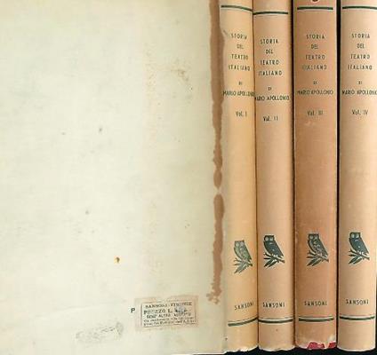 Storia del teatro italiano. 4 volumi - Mario Apollonio - copertina
