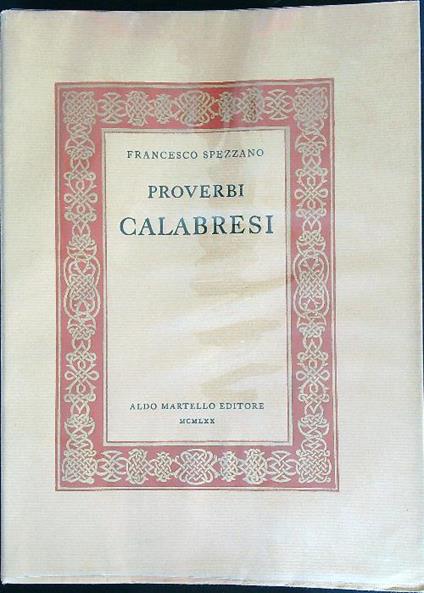 Proverbi calabresi - Francesco Spezzano - copertina