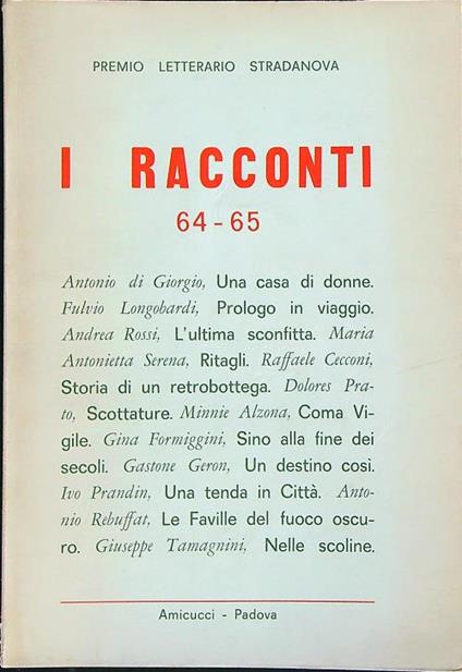 I racconti 64-65 Premio letterario Stradanova - copertina