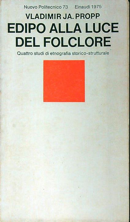 Edipo alla luce del folclore - Vladimir Ja. Propp - copertina