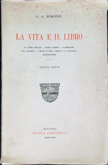 La vita e il libro - G.A. Borgese - copertina