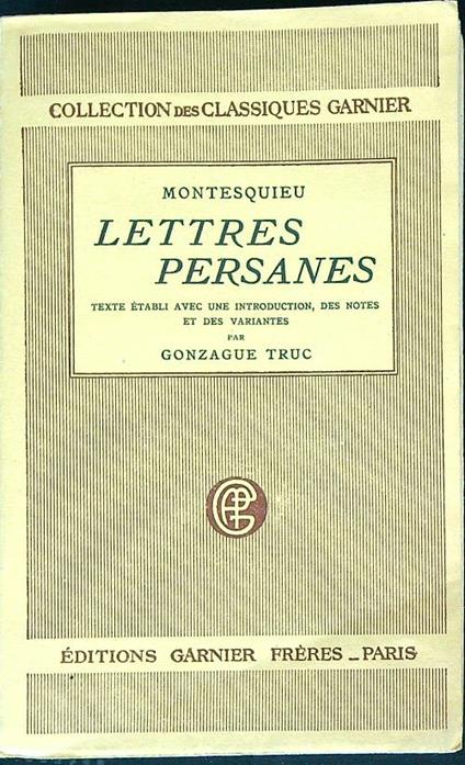 Lettres persanes - Charles de Montesquieu - copertina