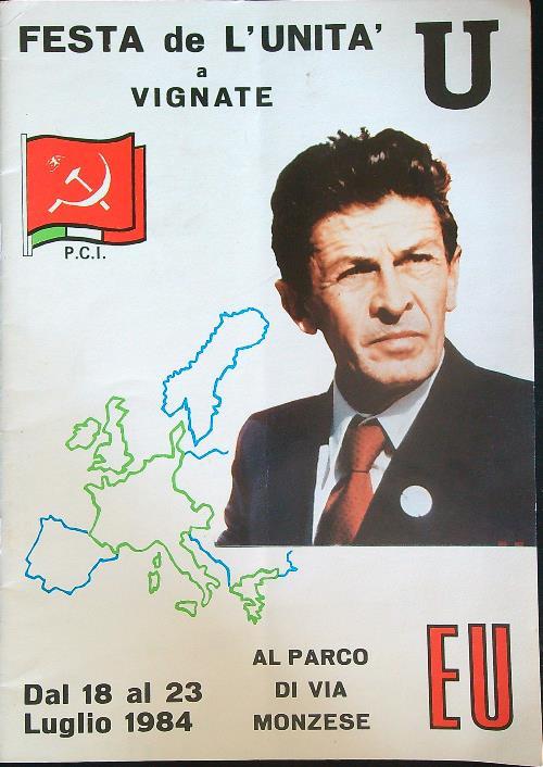 Festa de L'unità a Vignate Dal 18 al 23 Luglio 1984 - copertina