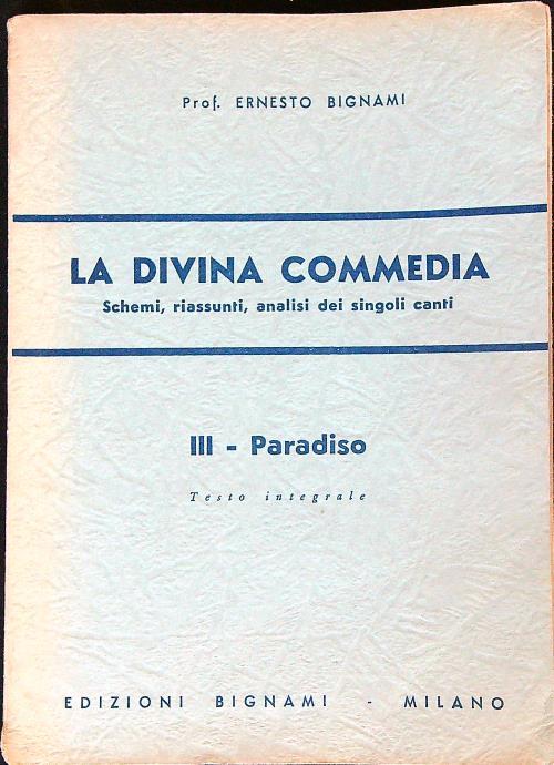 La Divina Commedia III - Paradiso - Ernesto Bignami - copertina