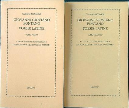 Poesie latine. 2 vv - Giovanni Gioviano Pontano - copertina