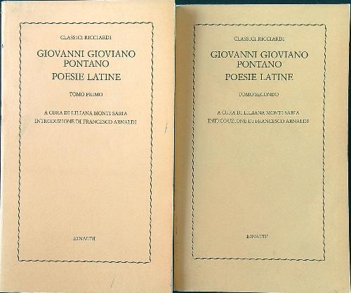 Poesie latine. 2 vv - Giovanni Gioviano Pontano - copertina