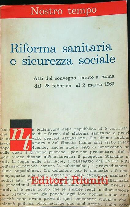 Riforma sanitaria e sicurezza sociale - copertina