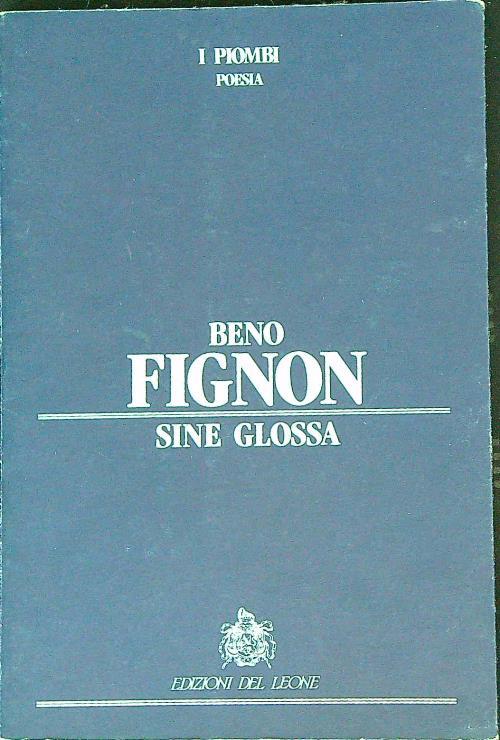 Sine glossa - Beno Fignon - copertina