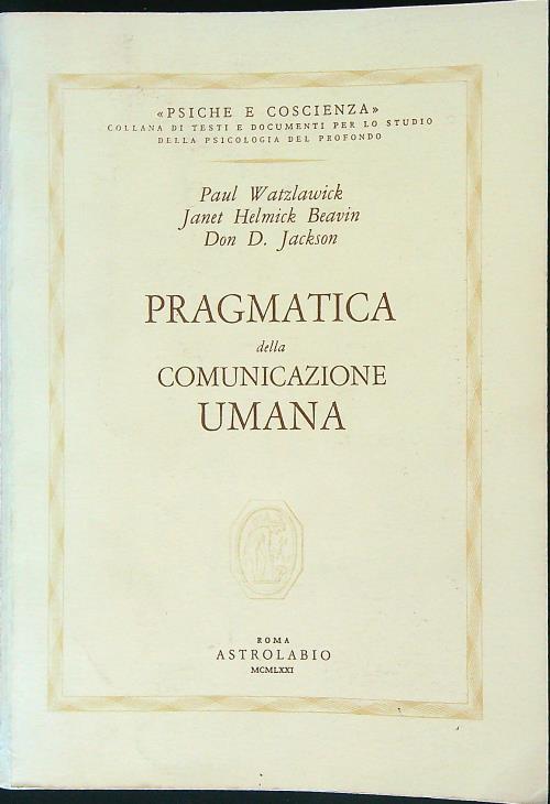 Pragmatica della comunicazione umana - copertina