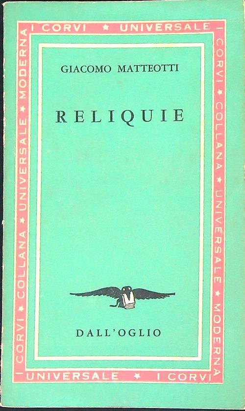 reliquie - Giacomo matteotti - copertina