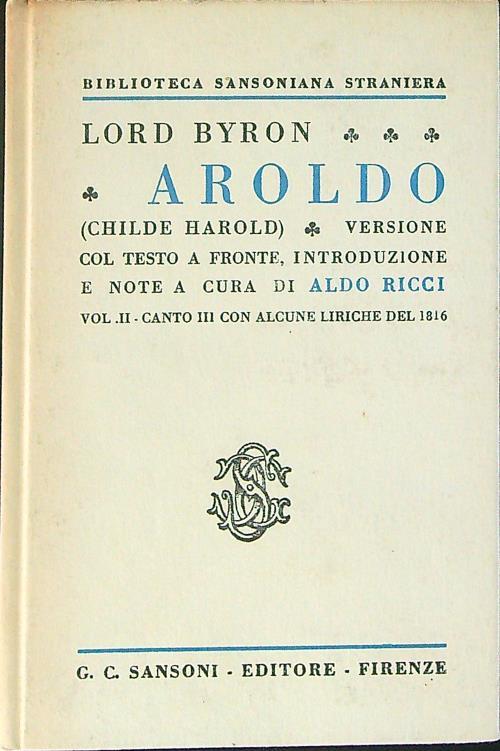 Aroldo Vol II - Byron - copertina