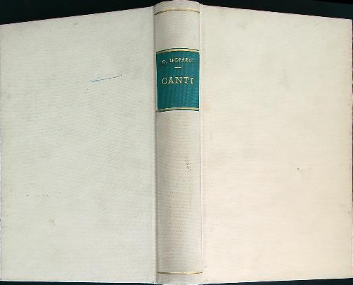 Canti - Giacomo Leopardi - copertina