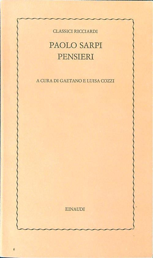 Pensieri - Sarpi - copertina