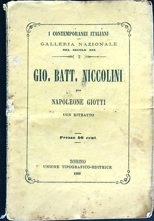 Gio. Battista niccolini  - Napoleone Giotti - copertina