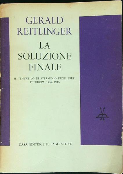 La soluzione finale  - Gerald Reitlinger - copertina